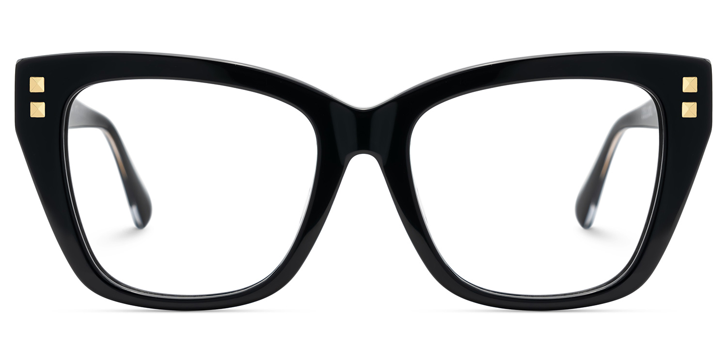 Tessia Square Black Glasses1