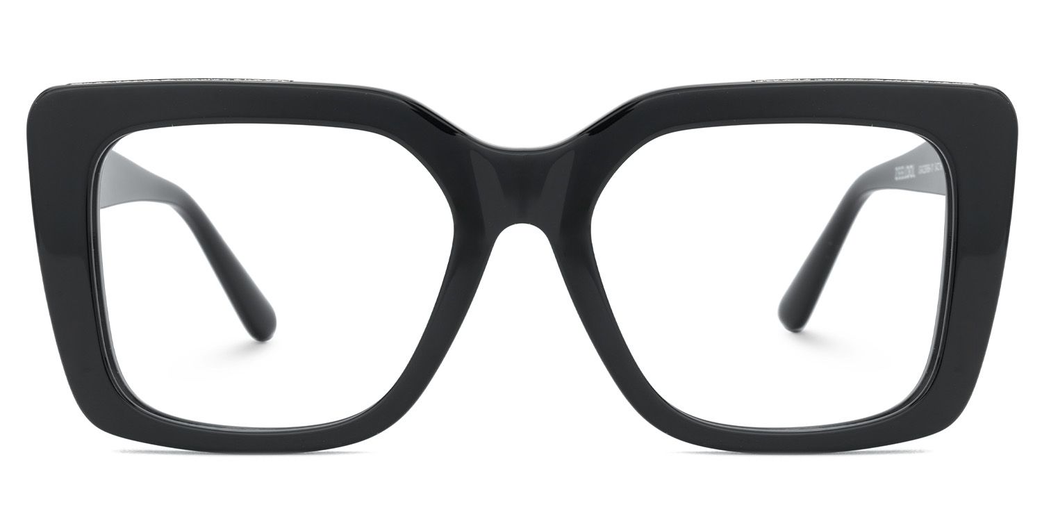 Black Rectangle Glasses Frames Maynard Glasses with Full-Frame | ZEELOOL UK1