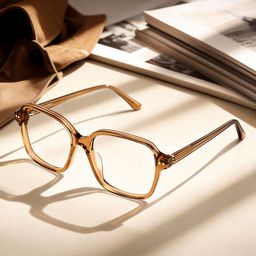 Clementine Clear Brown Square Glasses0
