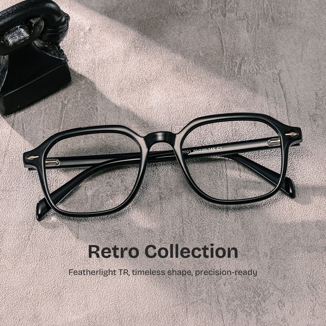 Josh Black Frame Glasses with Rectangle Frame Online | ZEELOOL0