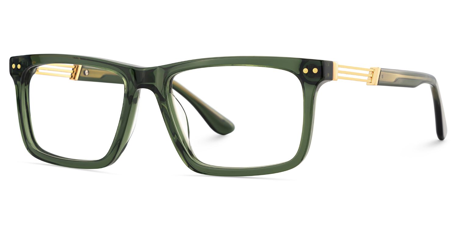 Emerson Eyeglasses in Rectangle Green Frame | ZEELOOL UK3