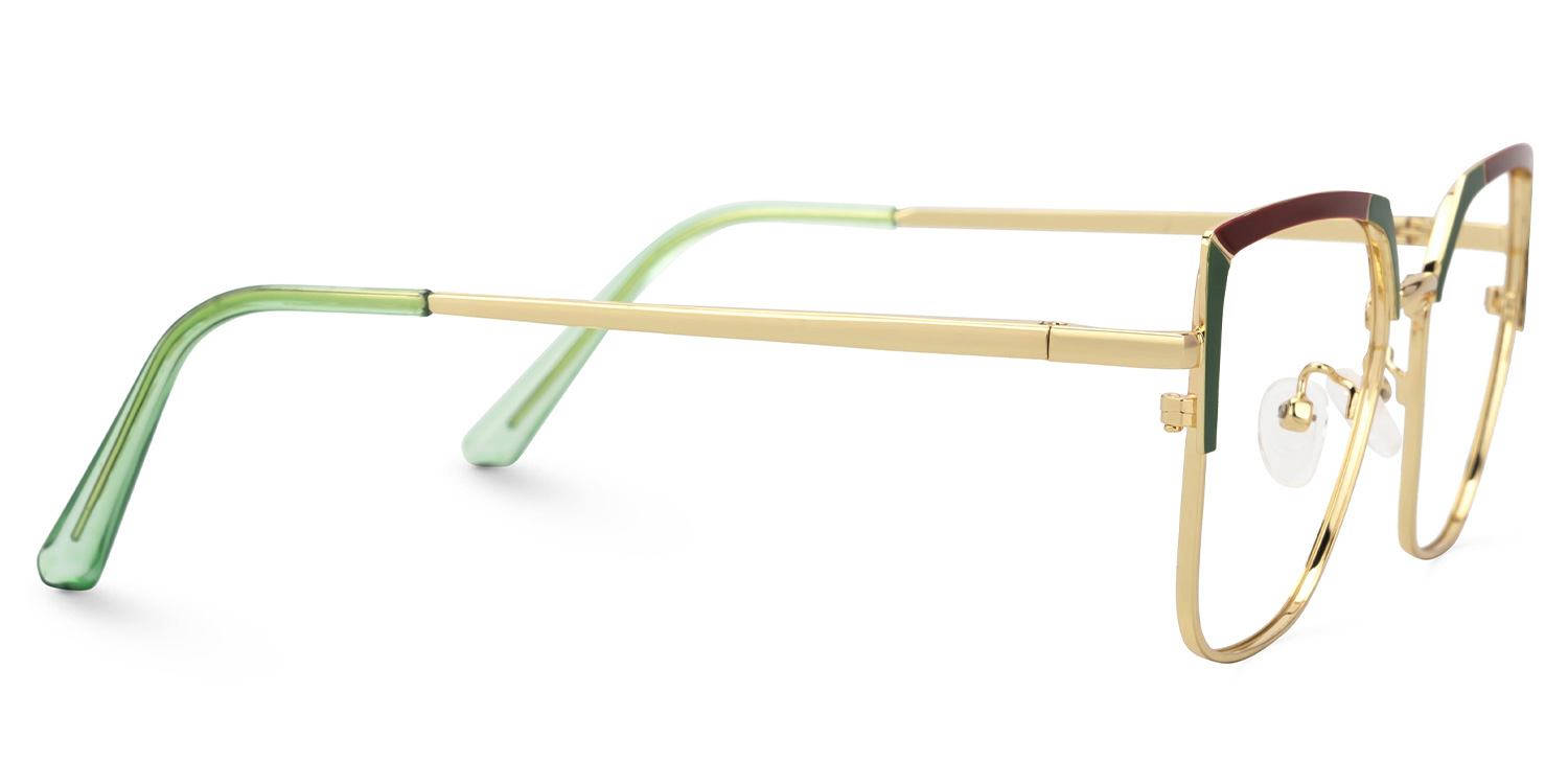 Shadai Red-Green Eyeglasses in Square Full-Frame  | ZEELOOL UK2