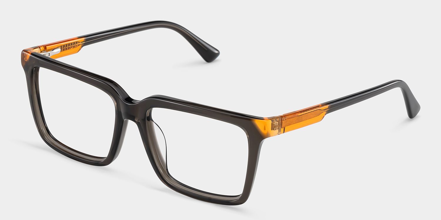 Rectangle Light Gray Eyeglasses- Troy Acetate Frame Glasses2