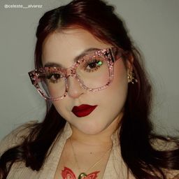 Minfia Square Pink Glasses8