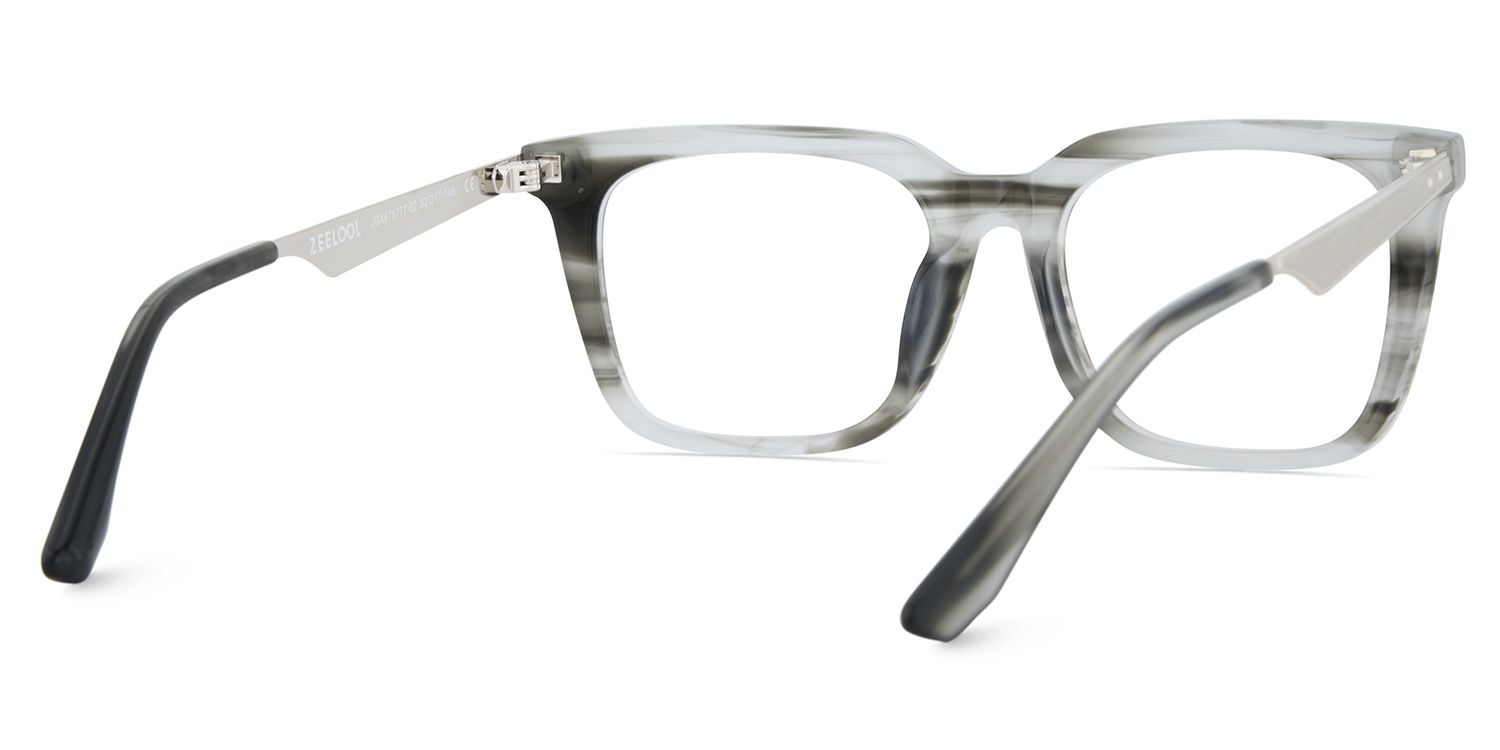 Brook Gray Rectangle Prescription Glasses | ZEELOOL UK5