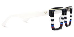 Kenish Square Black White Glasses4