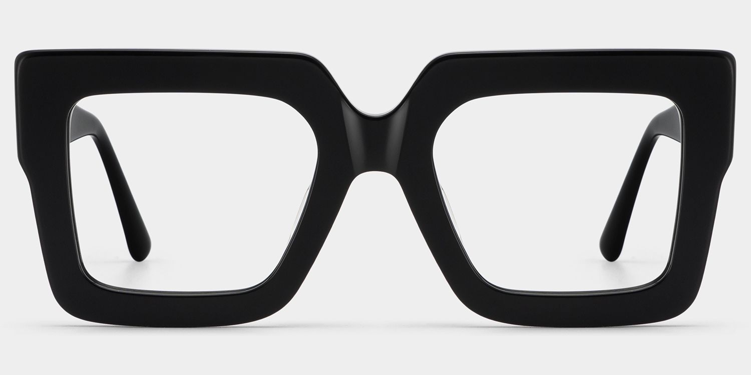 Brandon Square Black Frames and Prescription Glasses0