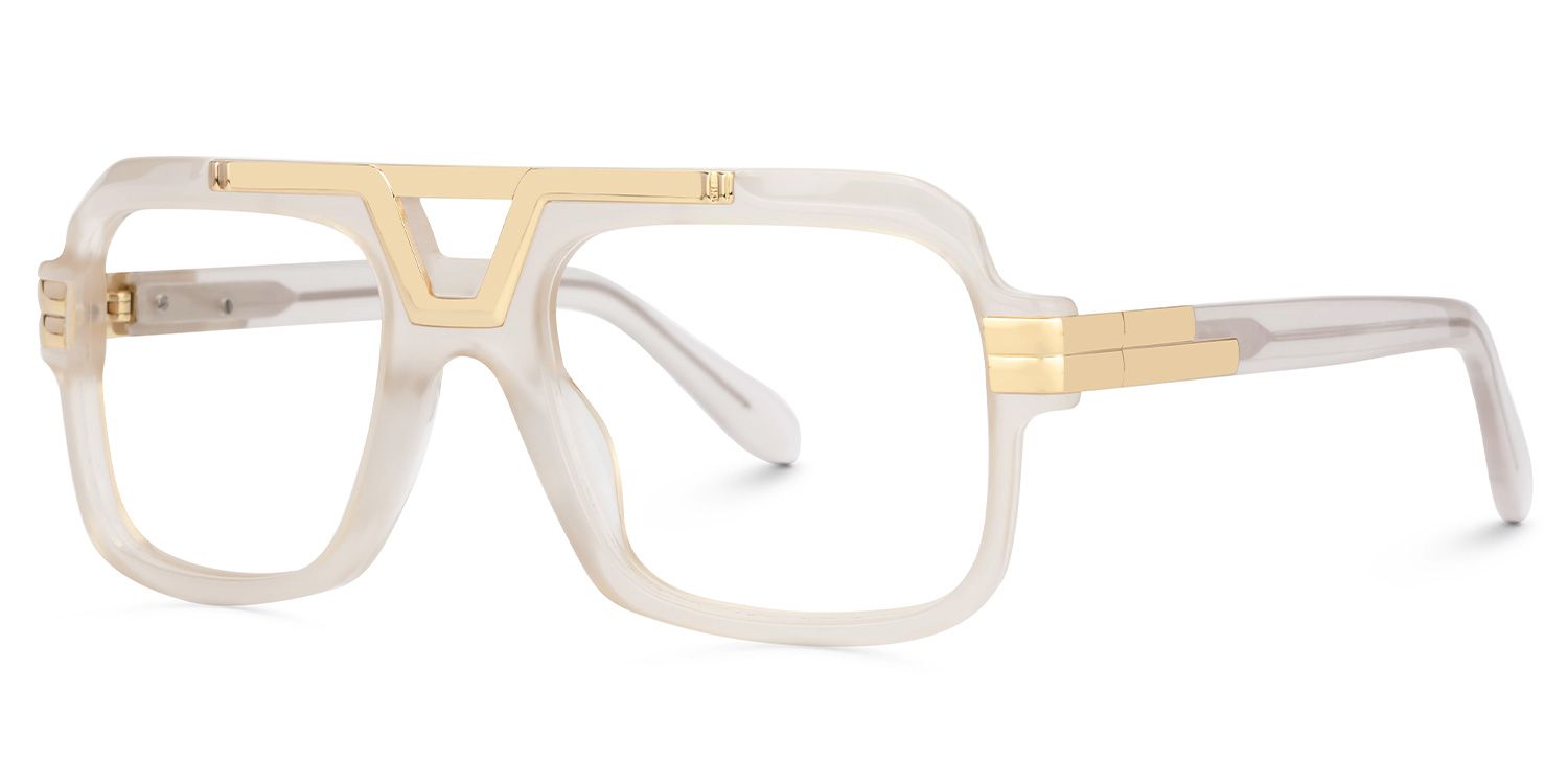 Croswell Acetate Aviator White Frame Glasses | ZEELOOL UK1