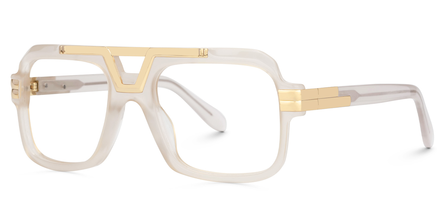 Croswell Acetate Aviator White Frame Glasses | ZEELOOL UK1