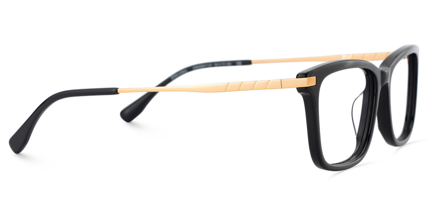 Zane Rectangle Black Color Frame Glasses for Men | ZEELOOL UK4