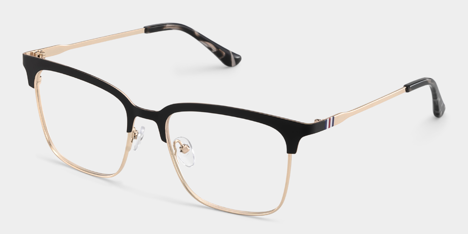 Cleo Black Gold Frame Glasses with Browline Frame Online | ZEELOOL UK3