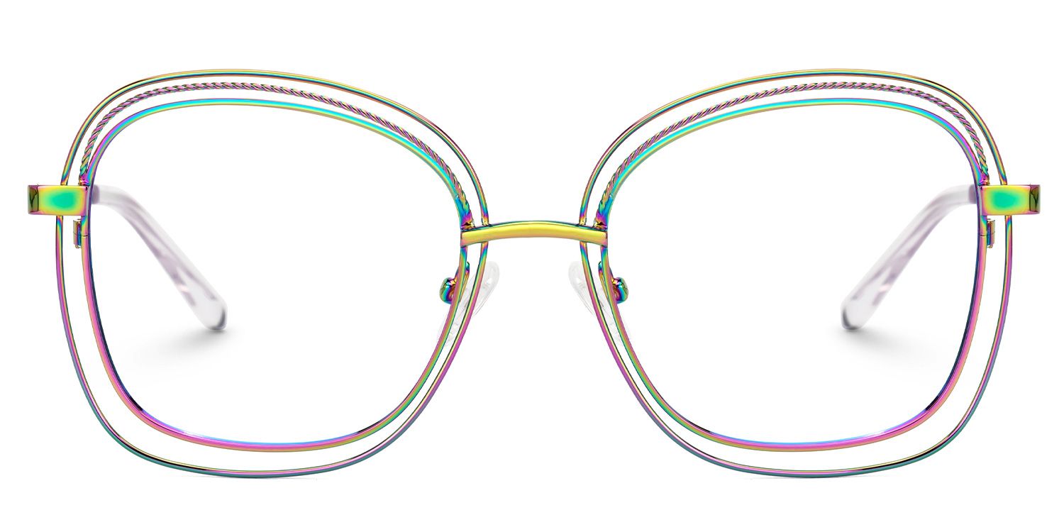 Dilcia Designer Eyeglasses in Square Iridescent Frame0