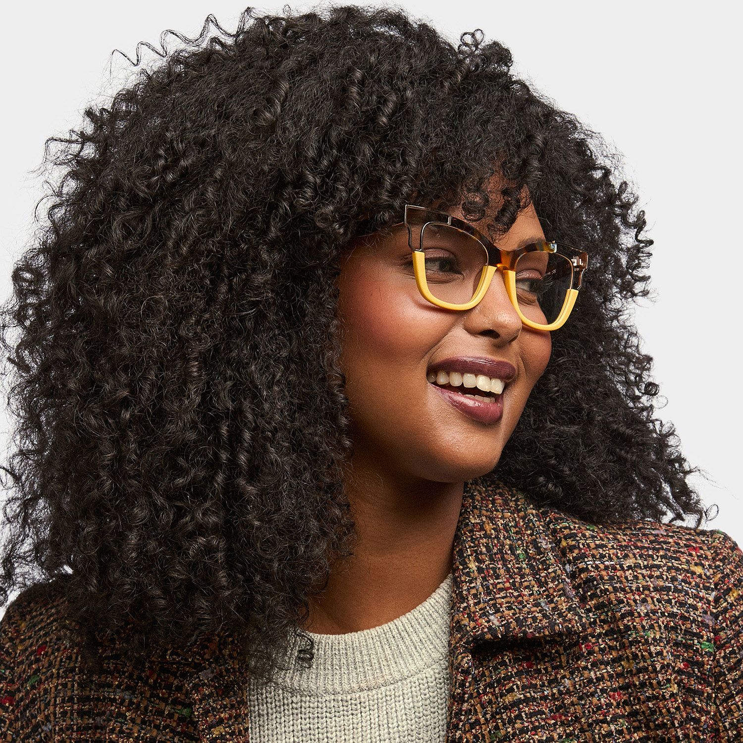 Rhoden Yellow Cateye Frame Glasses | Zeelool1