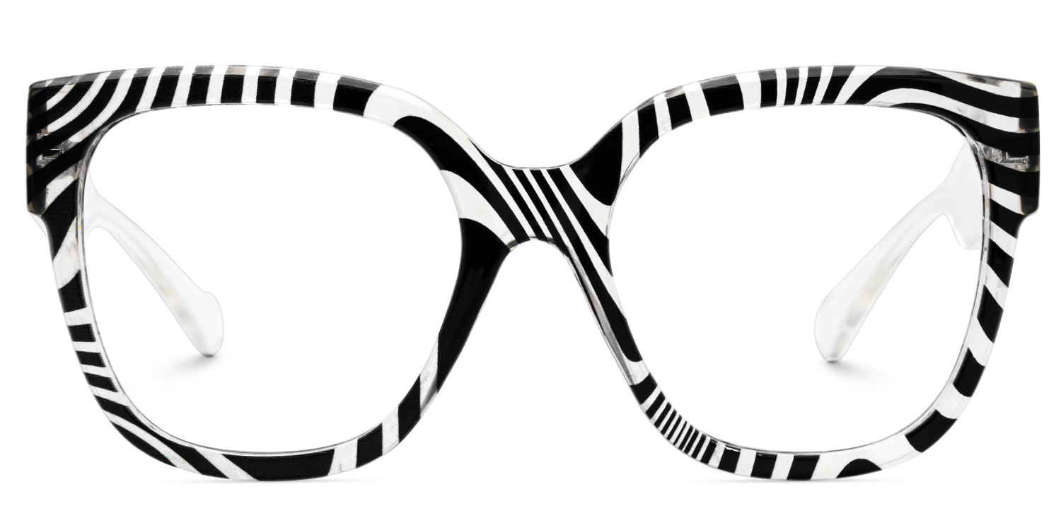 Reineke Zebra Print Eyeglasses and Square Frames0