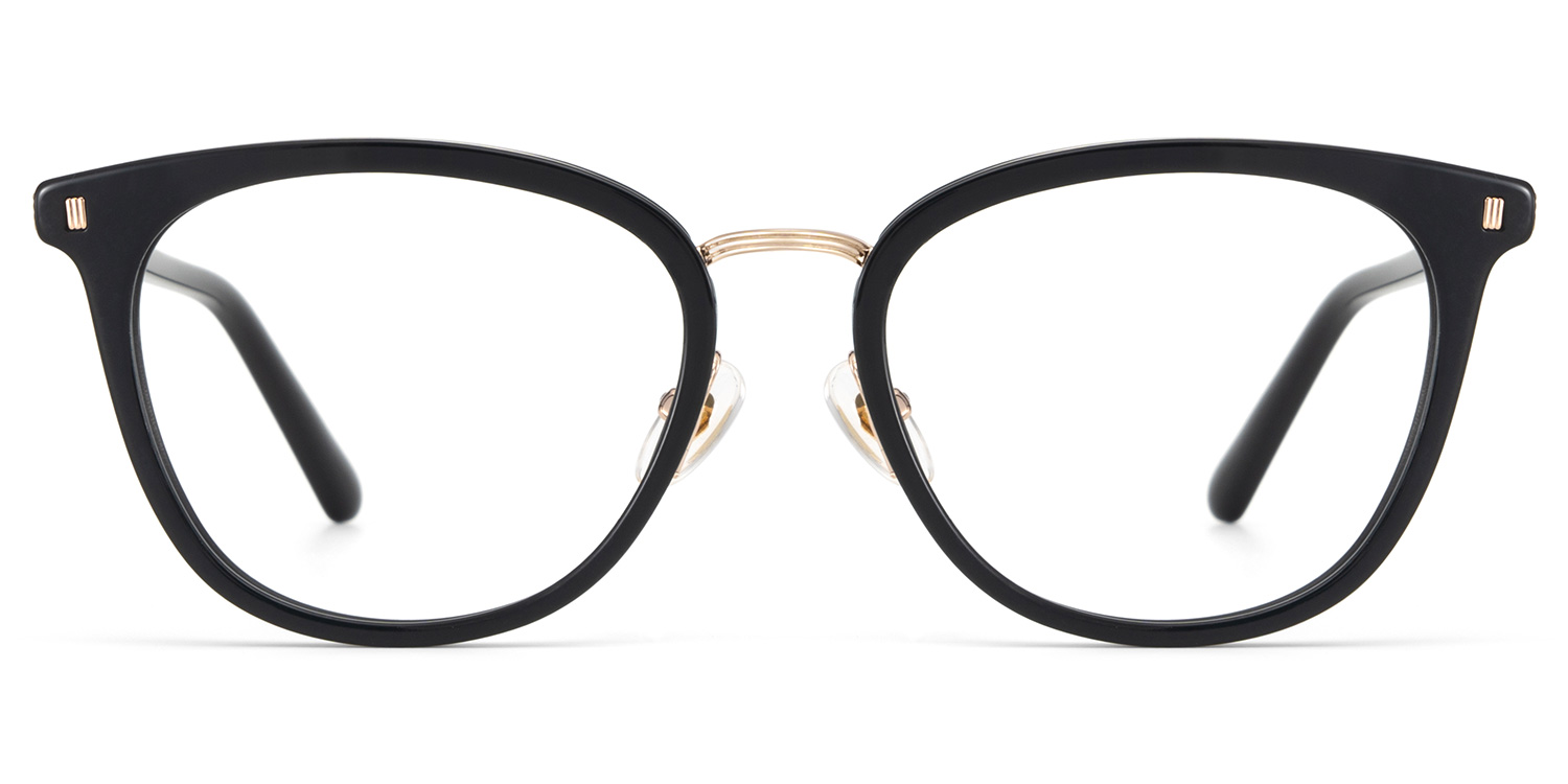 Caden Round Black Glasses