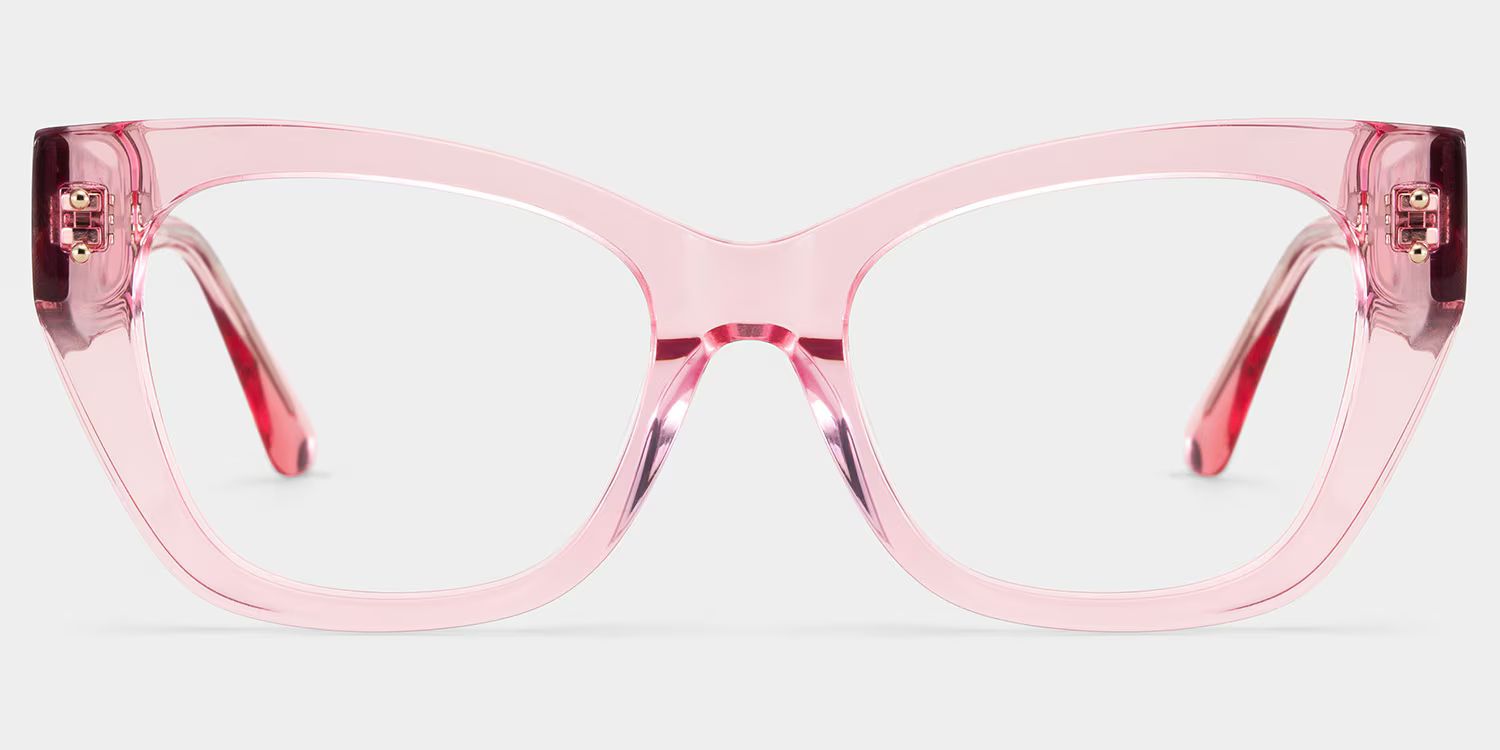 Skylar Clear Pink Frame Glasses with Butterfly Frame Online | ZEELOOL UK2