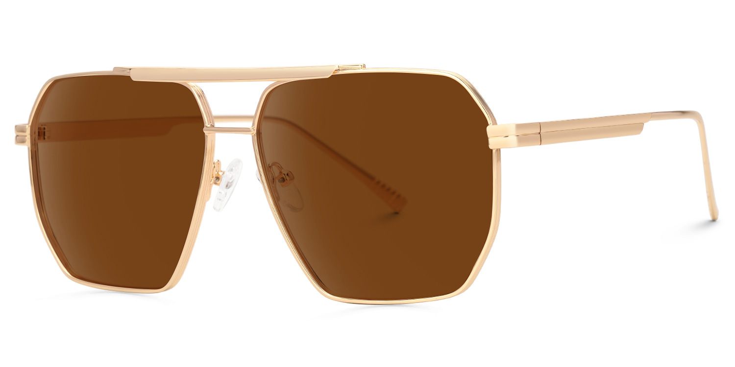 Quintero Aviator Brown Full Rim Sunglasses | ZEELOOL UK1