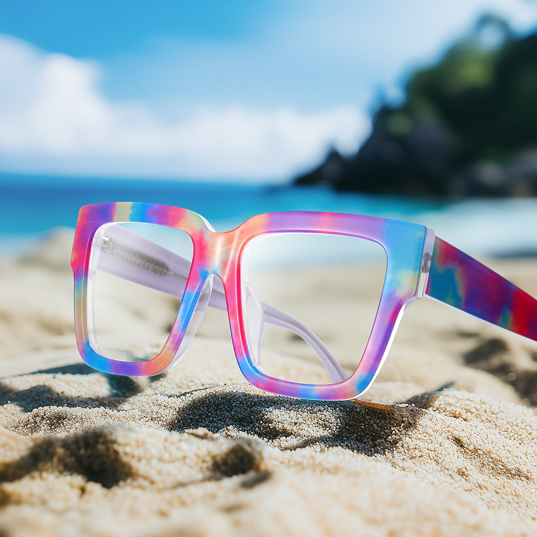 Pop  Acetate Colorful Frame Glasses with Square Shape | ZEELOOL UK8