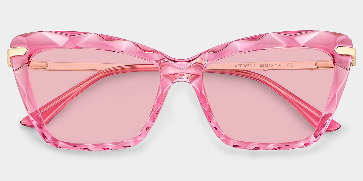 Juliet Pink Frame Sunglasses with Rectangle Style | ZEELOOL UK1