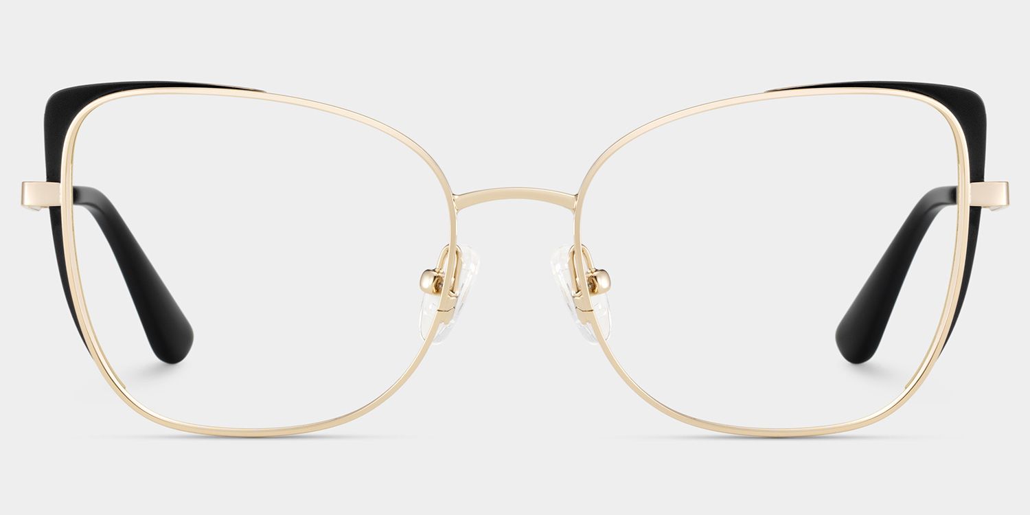 Tessa Black Gold Frame Glasses with Cat eye Frame Online | ZEELOOL UK1