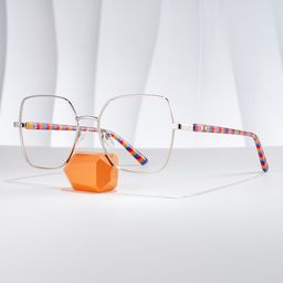 Billie Geometric Silver Glasses0
