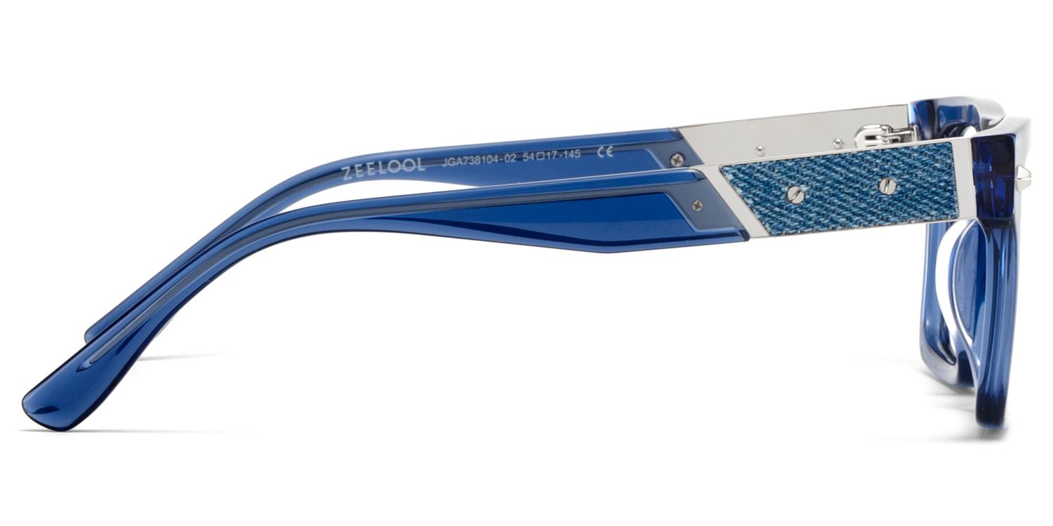 Trent Eyeglasses in Rectangle Blue Frame | ZEELOOL UK4