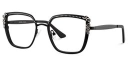 Frieze Rectangle Black Glasses3