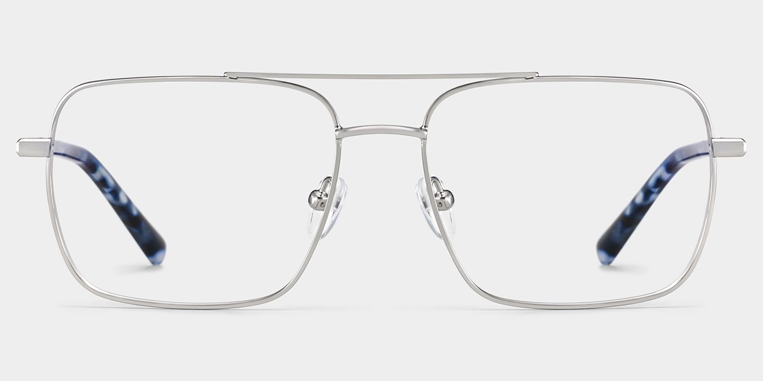 Iris Silver Frame Glasses with Aviator Frame Online | ZEELOOL UK2