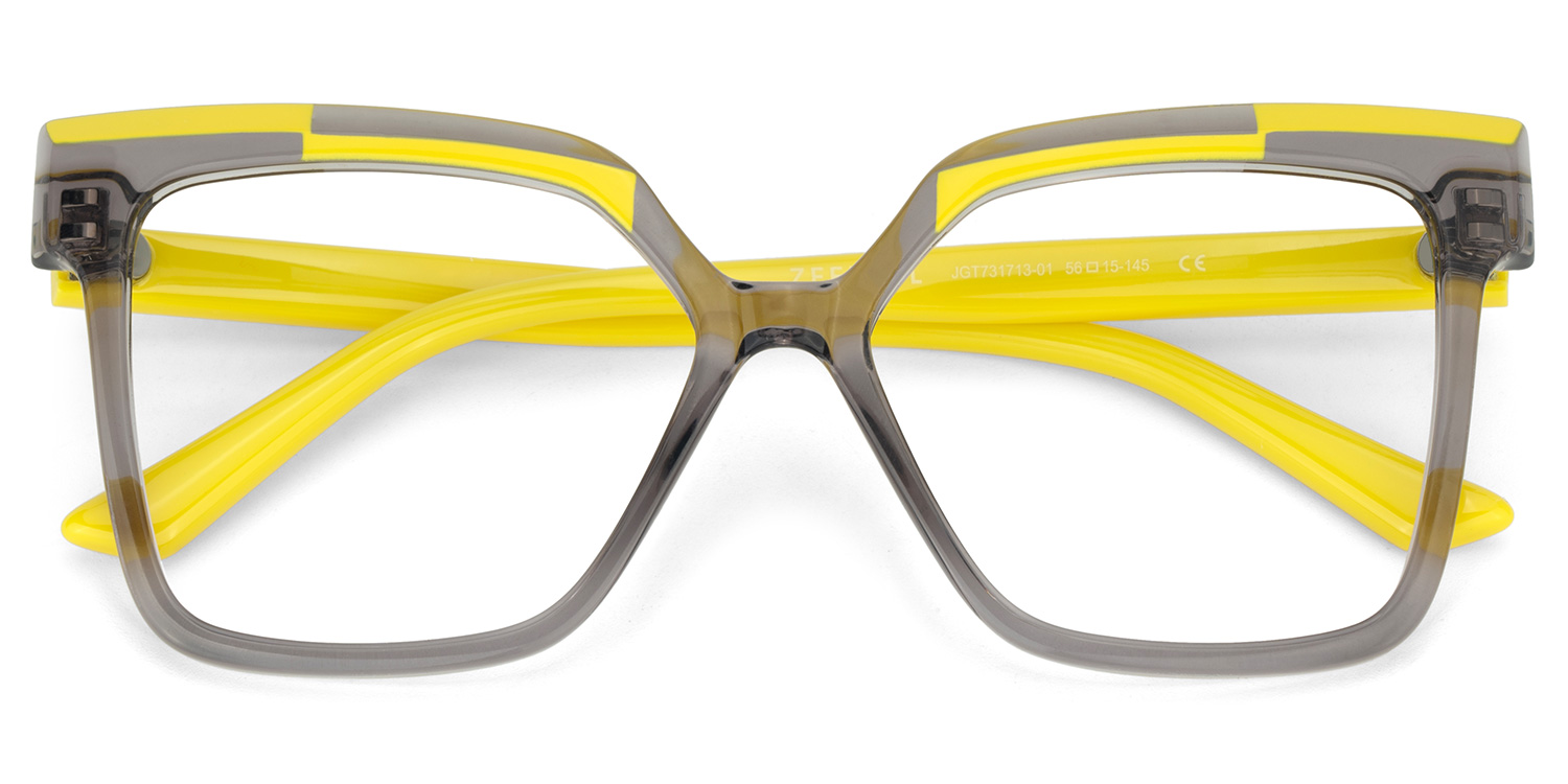 Eboney Square Gray Eyeglasses and Glasses Frames1