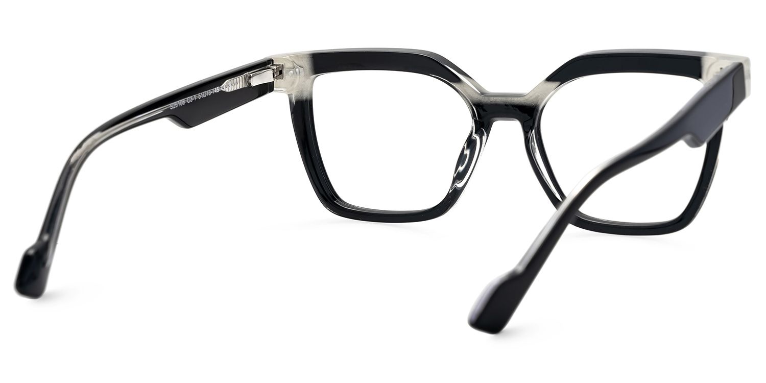 Black White Square Frame Glasses - Pinette on Sale | ZEELOOL UK4