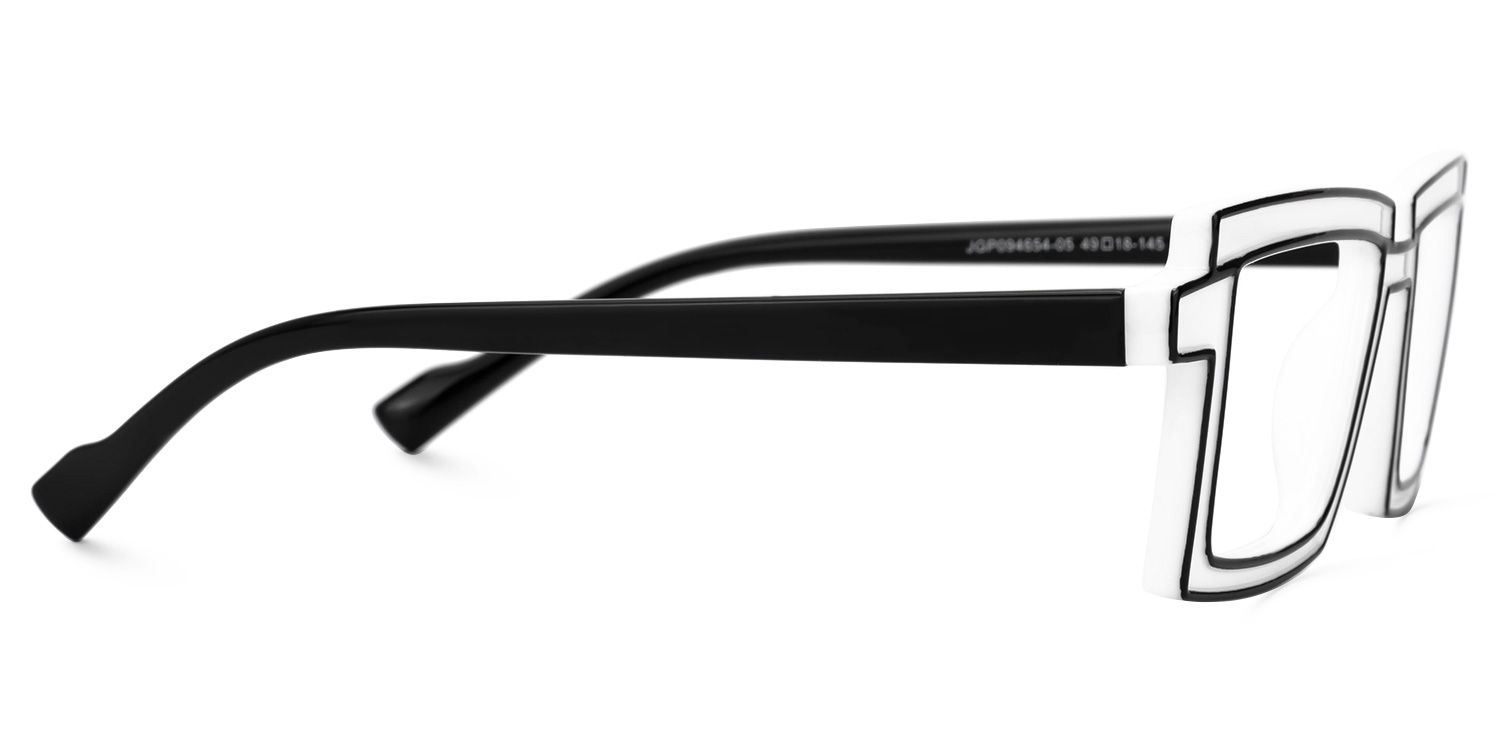 Zephyr White Cyberpunk Rectangle Frame Glasses | ZEELOOL UK4