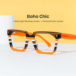 Laguer Rectangle Orange Glasses0