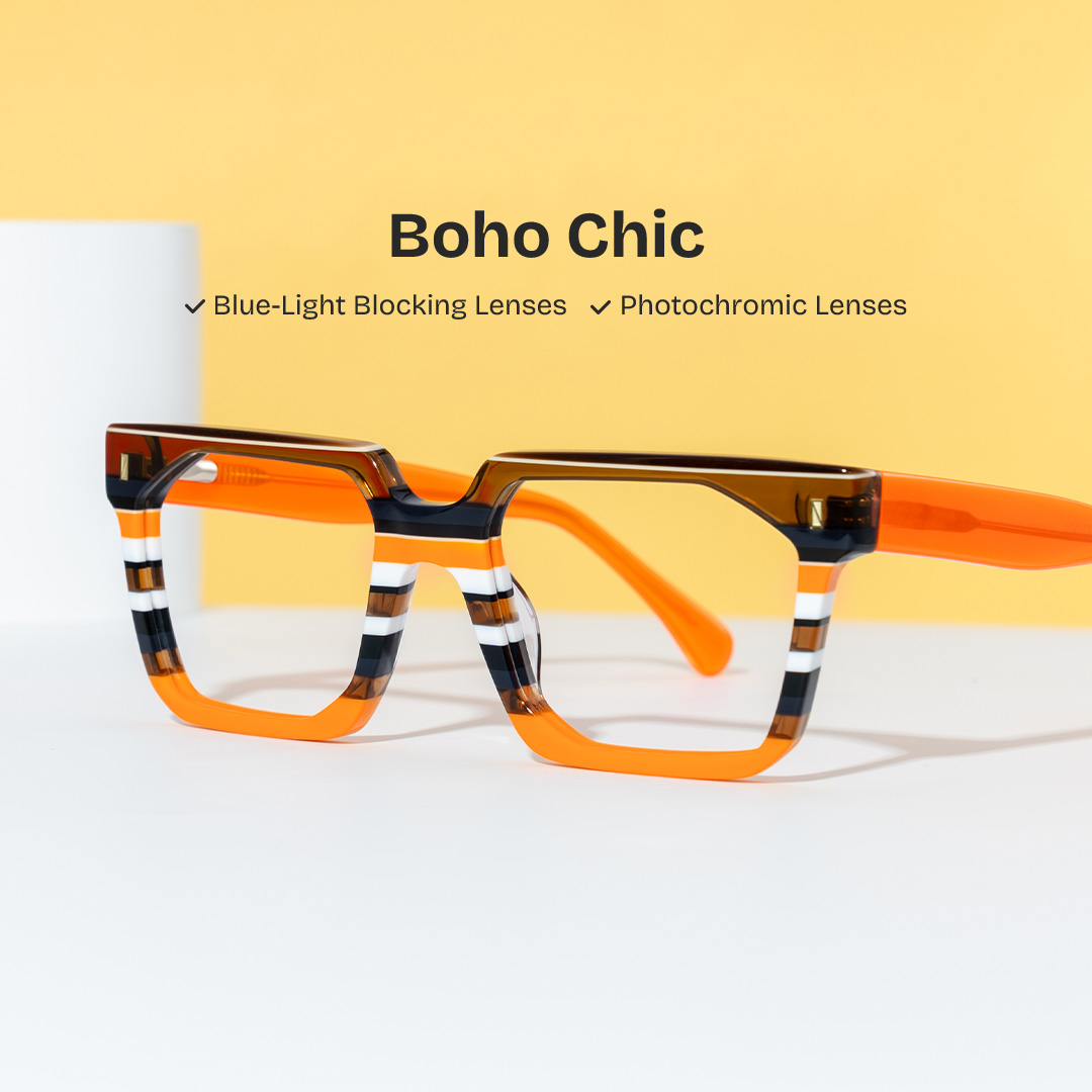 Laguer Rectangle Orange Glasses