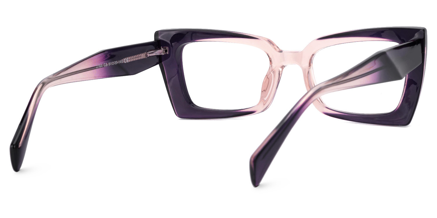 Bueghly Purple Eyeglasses with Rectangle Shape | ZEELOOL UK3
