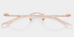 Jennifer Pink Gold Round Glasses1