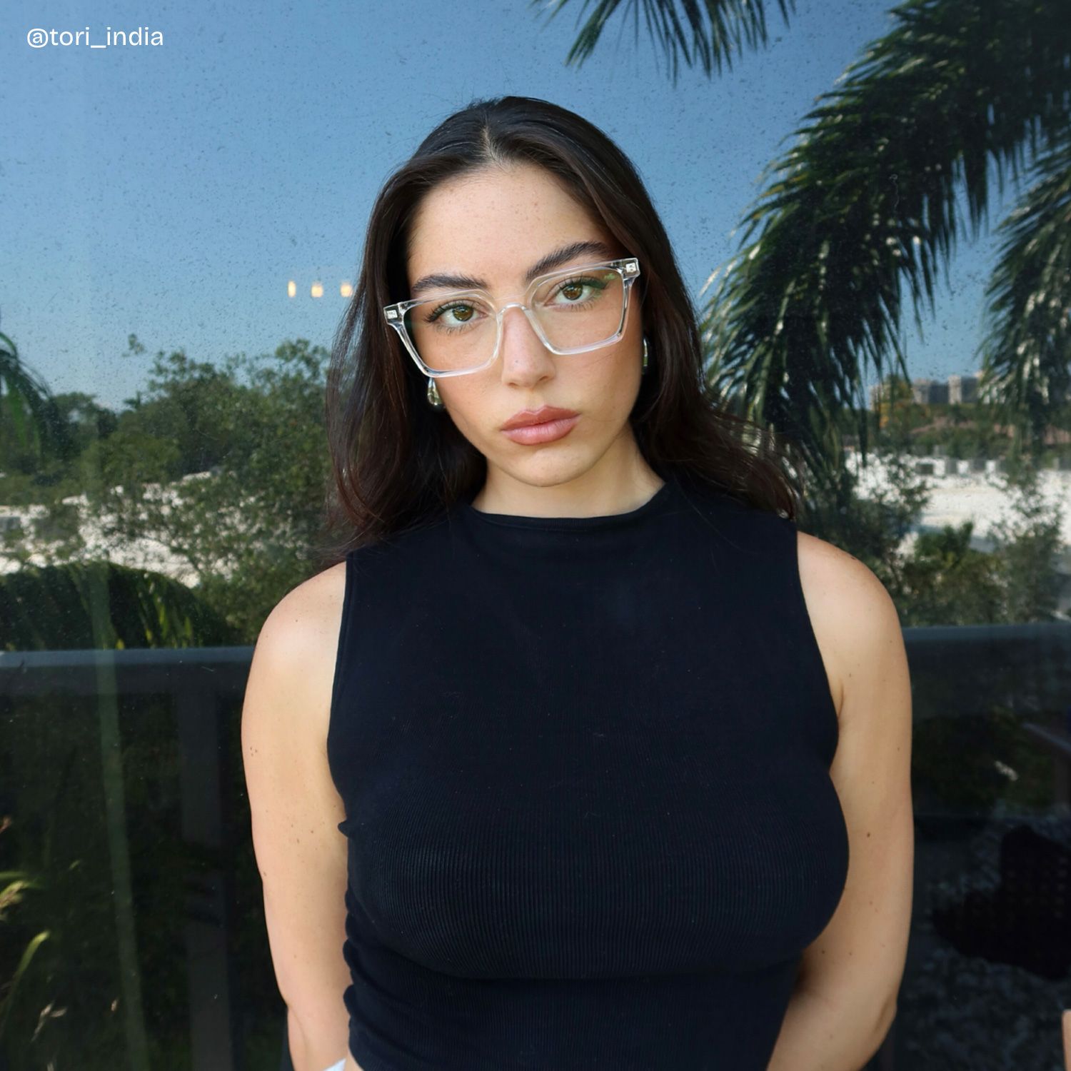 Mabel Eyeglasses in Square Clear Frame | ZEELOOL UK6