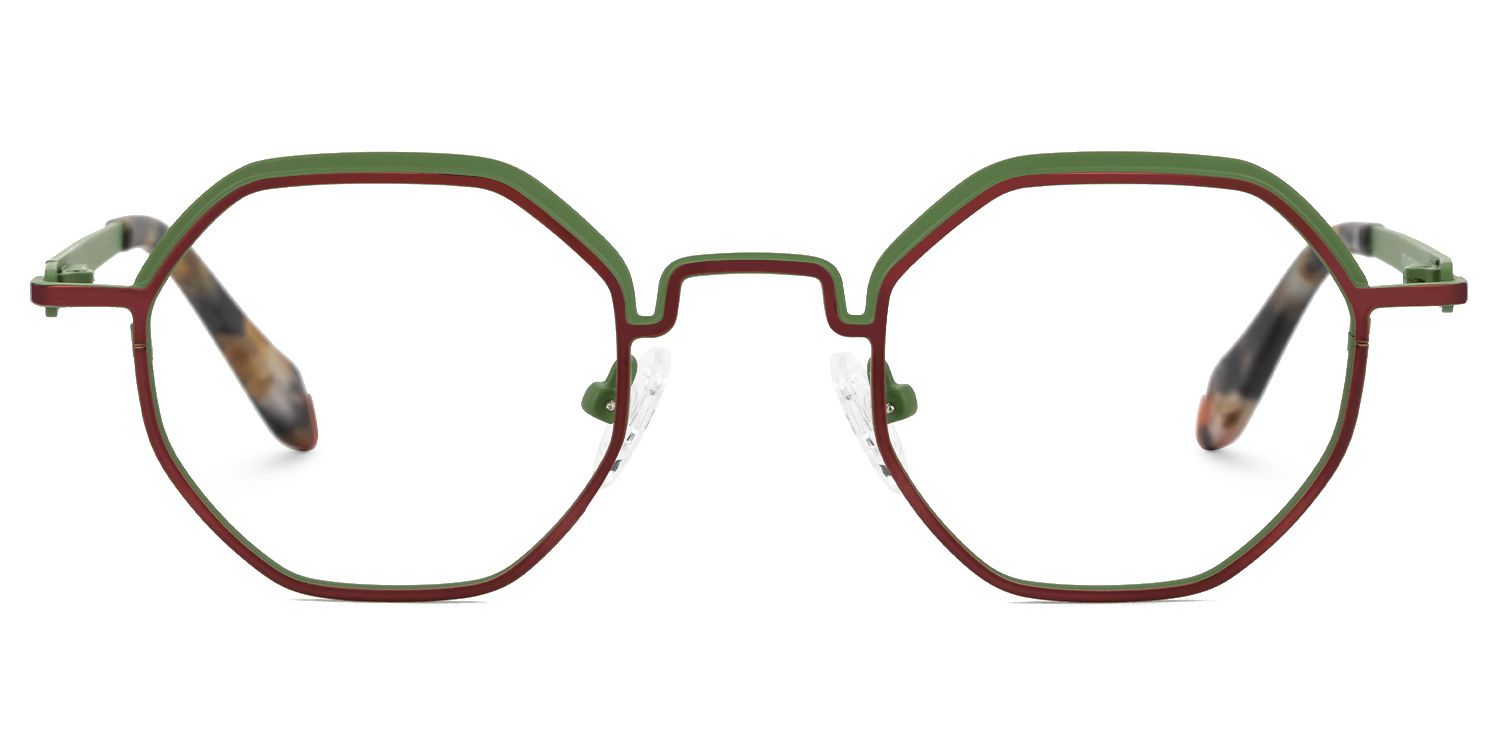 Jovette Green Eyeglasses with Geometric Shape | ZEELOOL UK0