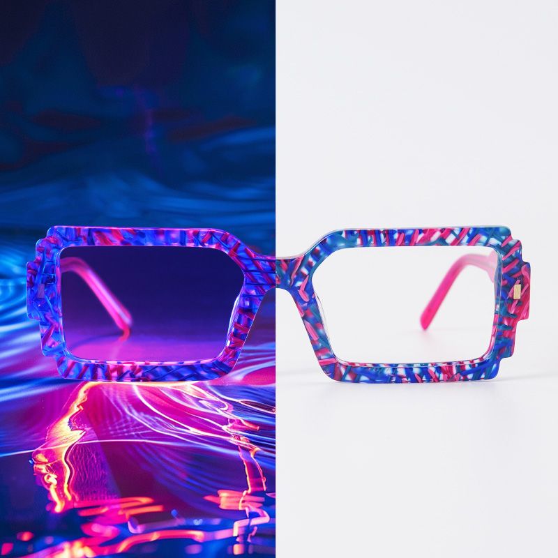 Frederick Bright Color Bold Rectangle Glasses | ZEELOOL UK5