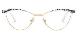 Sydney Cat Eye Black-White Glasses0