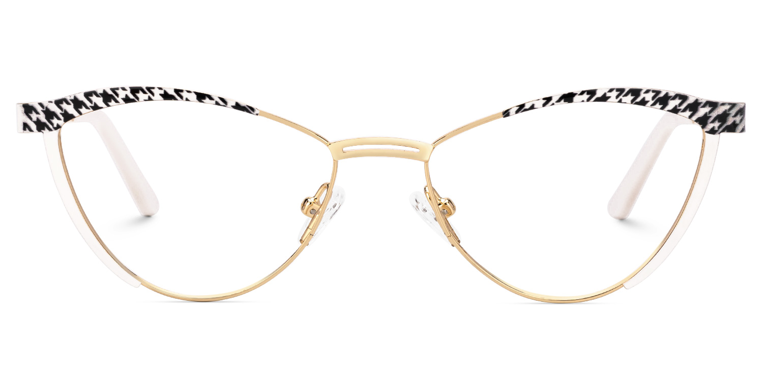 Sydney Cat Eye Black-White Glasses0