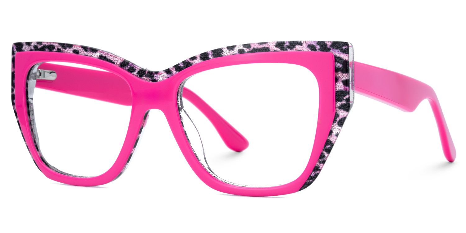 Thurman Hot Pink Glasses Frames with Butterfly Design2