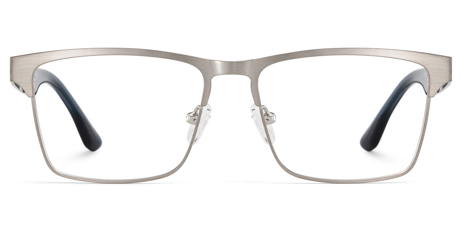 Jasper Eyeglasses in Browline Silver Frame | ZEELOOL UK1