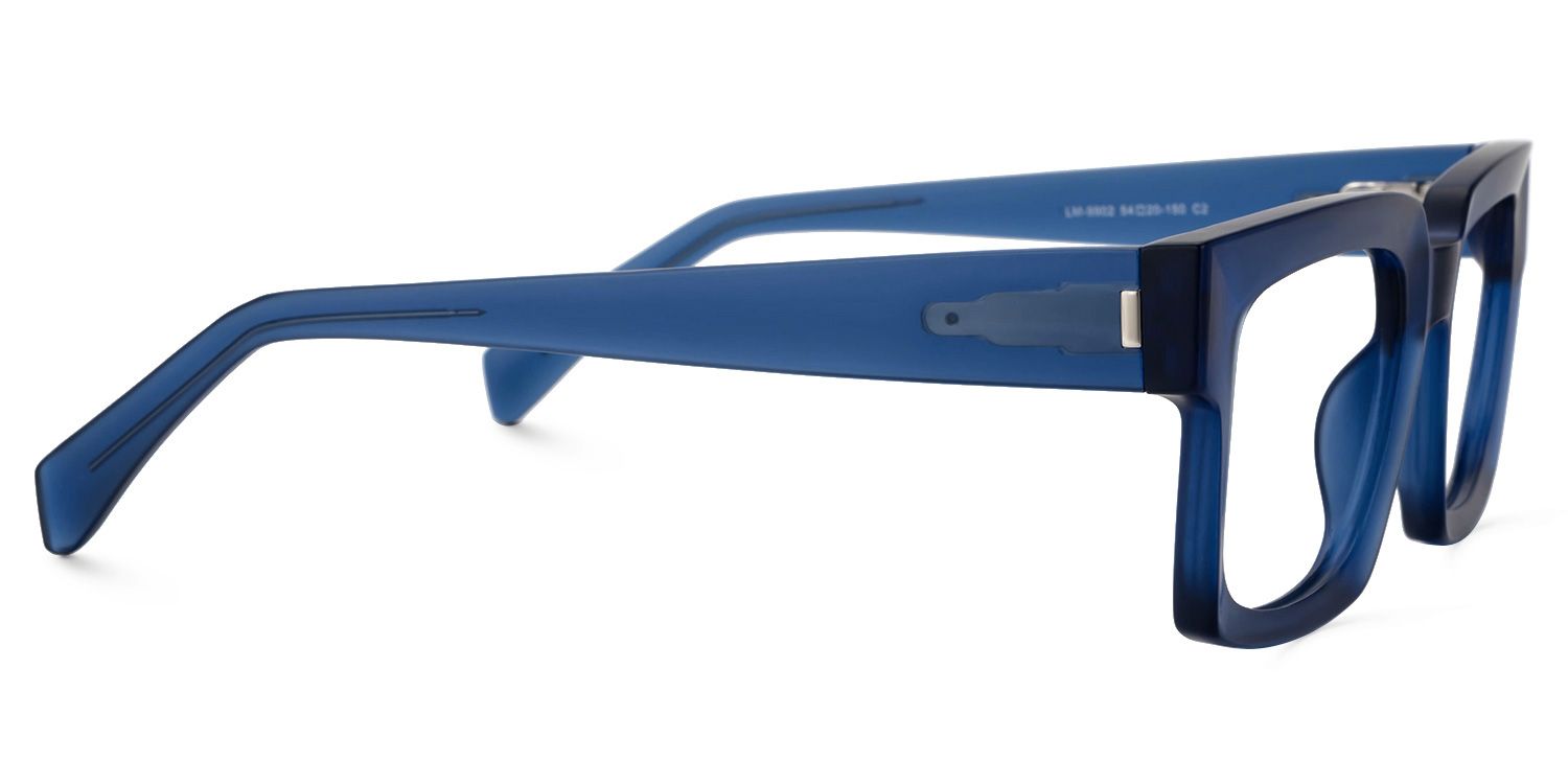 Amadeo TR90 Rectangle Blue Frame Glasses | ZEELOOL UK4