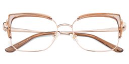Jesmin Square Beige Glasses2