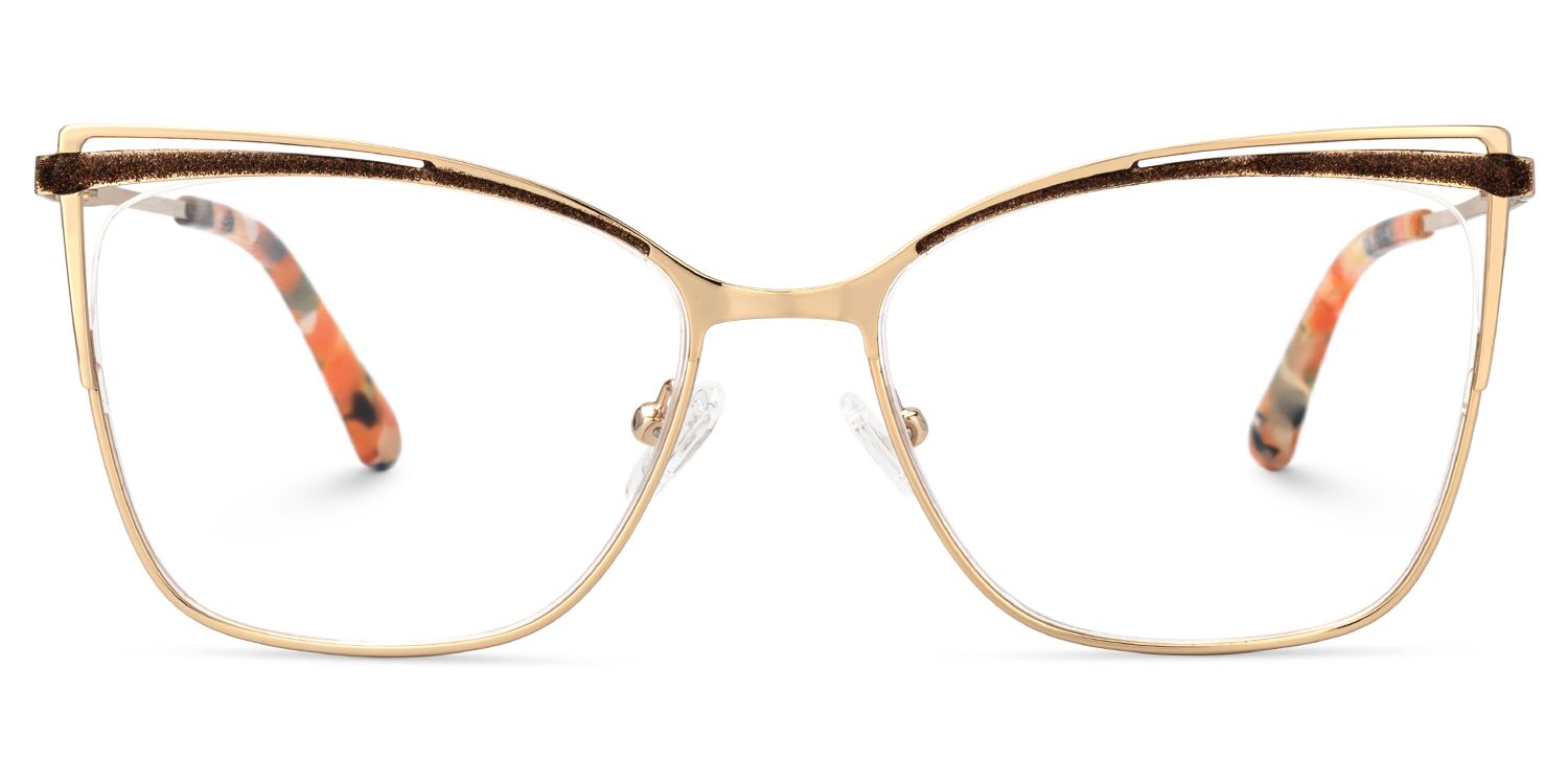Darian Gold Frame Eyeglasses Men's in Semi-rimless | ZEELOOL UK0