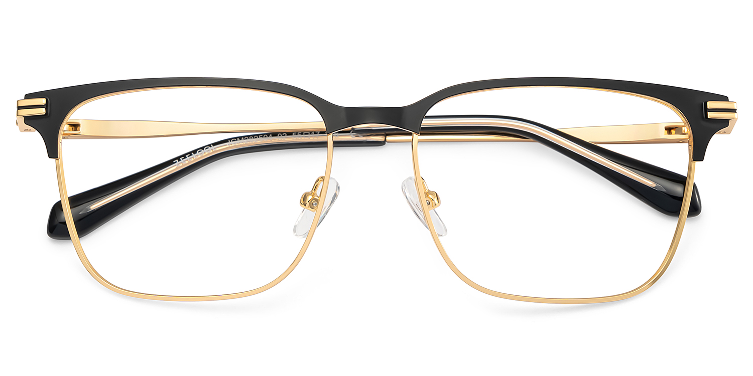 Marshall Rectangle Black Gold Glasses