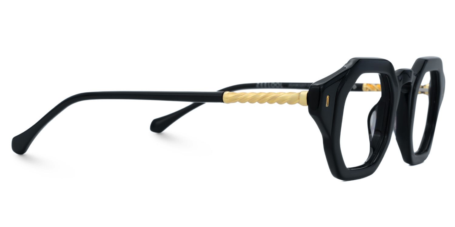 Buy Black Hexagon Shape Glasses Frames Online | ZEELOOL UK2