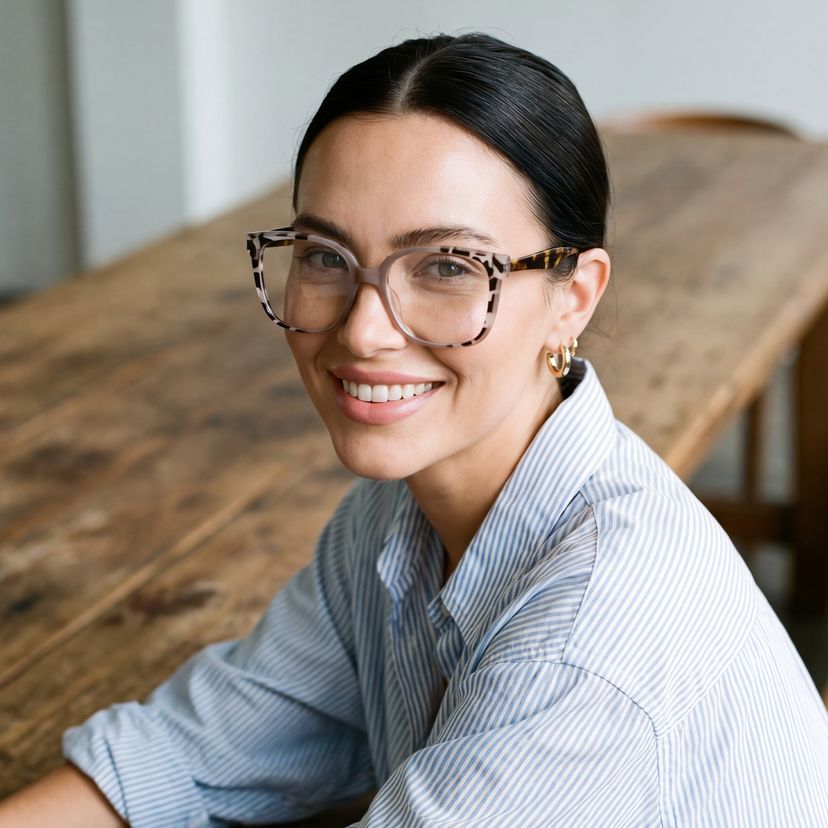 Siner Square Khaki Tortoise Glasses