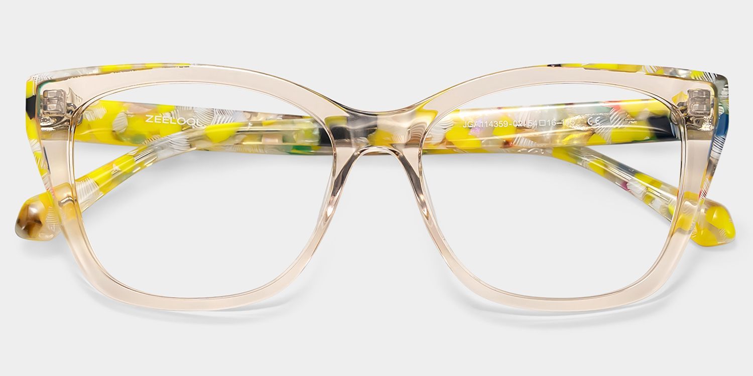 Maple Yellow Butterfly Eyeglasses with Flowers on Them | ZEELOOL2