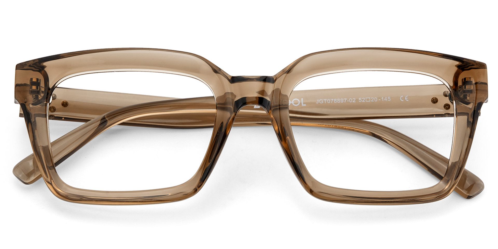 Grover Rectangle Eyeglasses and Beige Color Frames3